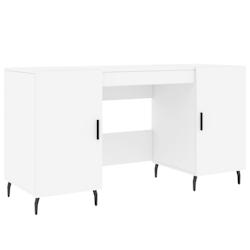 Helloshop26 - Bureau table poste de travail meuble d'ordinateur informatique étude 140 x 50 x 75 cm bois d'ingénierie blanc 02_0023513 - 3000214360065_0