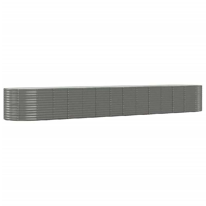 Helloshop26 - Jardinière bac lit surélevé plantes fleurs terrasse jardin de jardin 554 x 100 x 68cm acier enduit de poudre gris 02_0039458 - gris a_0