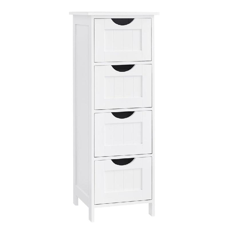 Helloshop26 - Meuble de salle de bain sur pieds meuble de rangement avec 4 tiroirs 30 x 30 x 82 cm pour salon cuisine et couloir 12_0006505 - 30002235_0