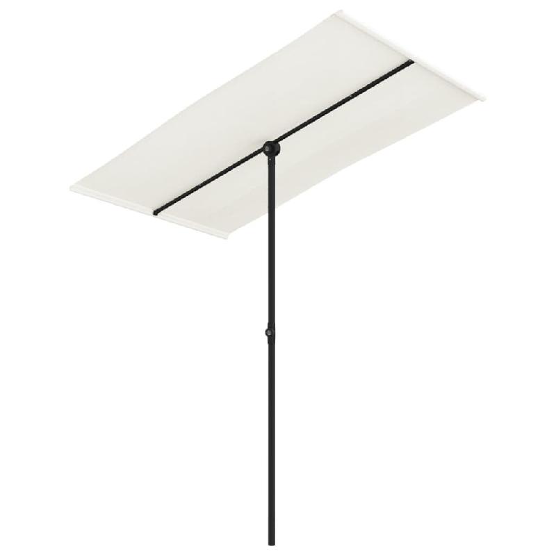 Helloshop26 - Parasol d'extérieur avec mât en aluminium 180 x 130cm blanc sable 02_0008217 - 3000439547760_0