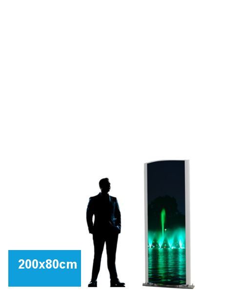 Totem signalétique ICARUS - non lumineux galbé extérieur 200x80 cm - double face - aluminium blanc_0