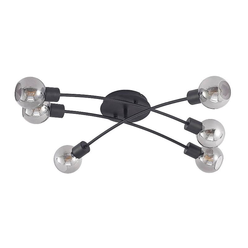 LINDBY ERIDIA PLAFONNIER, NOIR, 6 LAMPES, CROISÉ