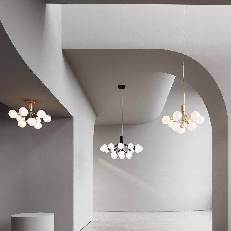 NUURA APS NUURA APIALES 9 CEILING PLAFONNIER, LAITON/OPALE