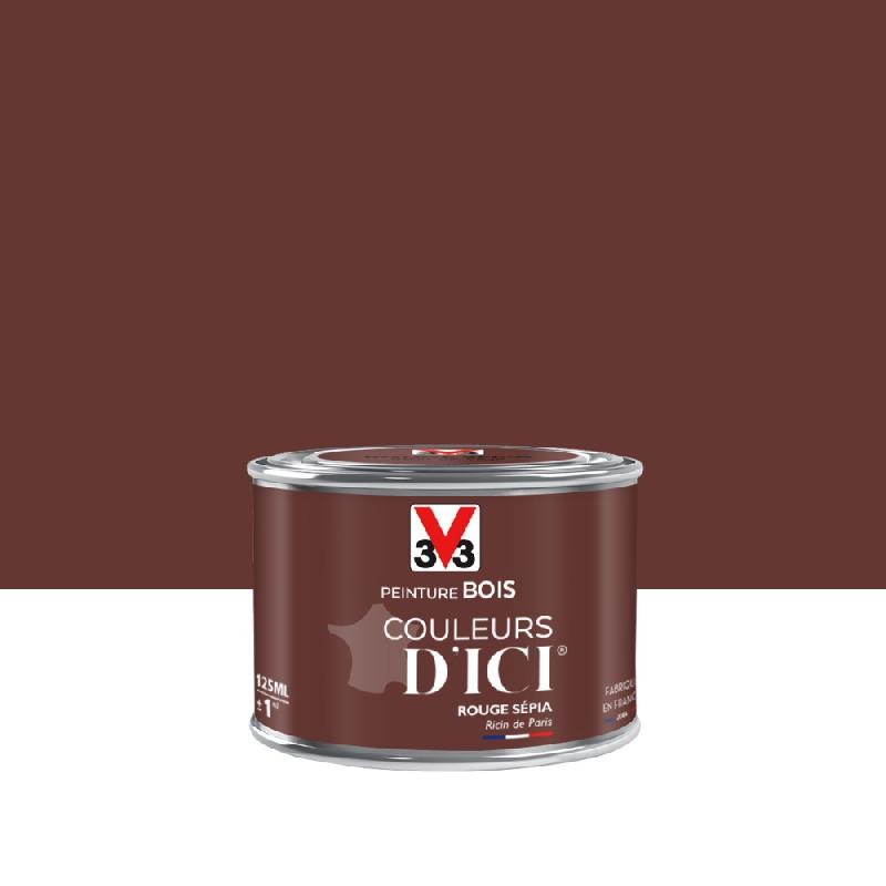 Peinture bois extérieur et intérieur - Couleurs d'ici® V33 - Rouge sépia velours - 0.125 L_0