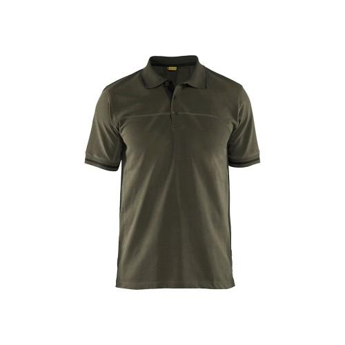 POLO DE TRAVAIL BICOLORE À MANCHES COURTES 3389 - NOIR ET VERT KAKI - XXL BLAKLADER