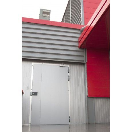 Porte de chambre froide coulissante - isodoc - en acier galvanisé, prélaqué polyester_0