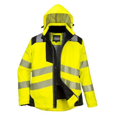 PORTWEST PW382 PARKA D'HIVER PW3 POUR FEMMES JAUNE/NOIR - TAILLE M