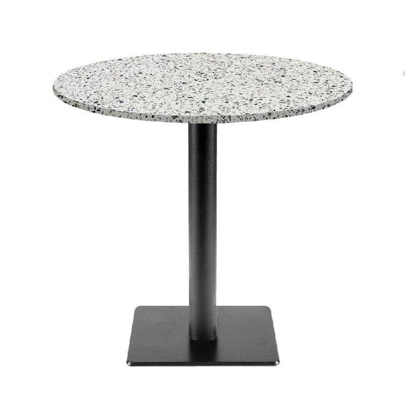 RestooTab - Table Milan T Ø70cm décor terrazzo white chip - blanc fonte TB-MIT-R70M-WH.CHI_0