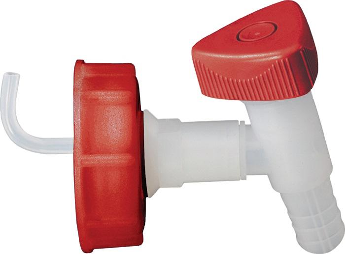 Robinet d'écoulement HD-PE 19 mm - Vissage DIN 60/61 - Résistant aux acides et produits chimiques - Compatible alimentaire_0
