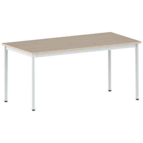 TABLE CARÉLIE 160 X 80 CM FIXE T6 STRAT ÉRABLE BLANC 9016 - MOBIDECOR