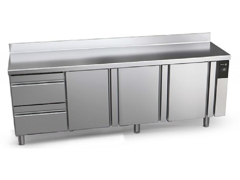 Table réfrigérée positive 4 compartiments 581L avec tiroirs Concept 700 Gastronorm Fagor Professional - jeu de 4 roulettes_0