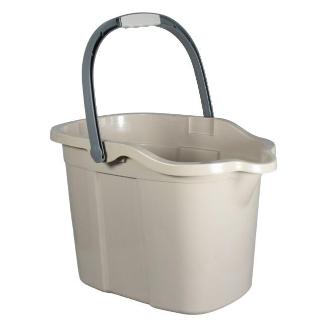 Thouy Seau rectangulaire plastique 12 L - beige 3701114813667_0