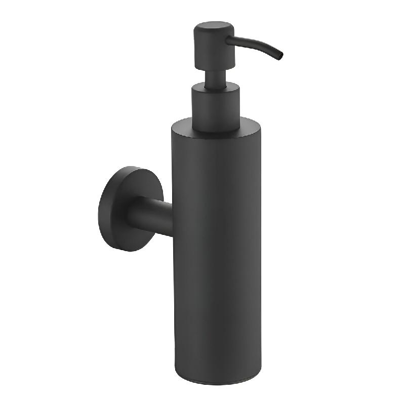 TOJ Living Distributeur de savon – 200 ml – acier inoxydable – noir mat – mural – pompe à savon - noir inox 8720211263224_0