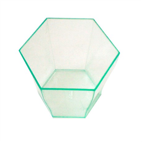 VERRE MISE EN BOUCHE HEXAGONAL 4.7X4.6 CM PS VERT D'EAU (VENDU PAR 864)