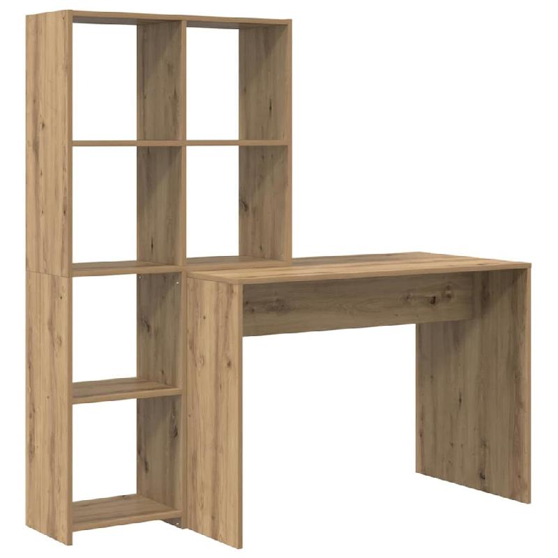 VidaXL Bureau Chêne artisanal 138,5 x 55 x 143 cm Bois d'ingénierie Modèle Titan Soleil - 3337256_0