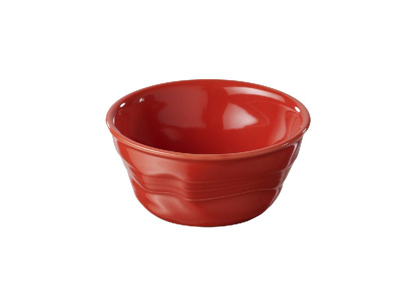 RAMEQUIN ROND ROUGE PORCELAINE Ø 10 CM FROISSE REVOL