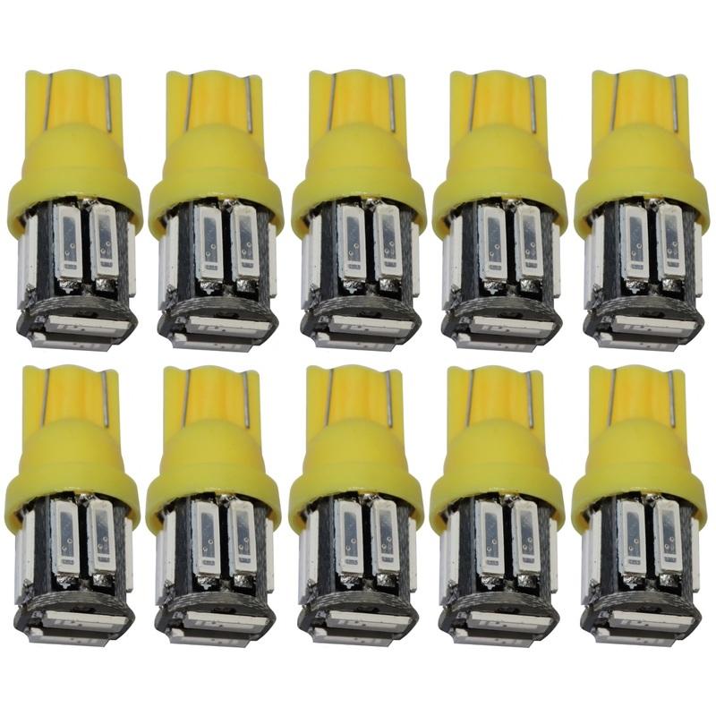 10x ampoule T10 W5W 12V 10LED SMD vert veilleuses /éclairage int/érieur seuils de porte plafonnier pieds lecteur de carte coffre compartiment moteur plaque dimmatriculation Aerzetix