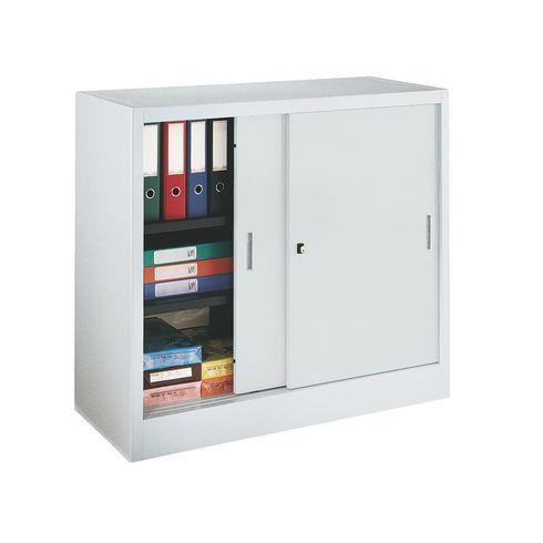 ARMOIRE PORTE COULISSANTE H 105 X L 120 CM GRIS