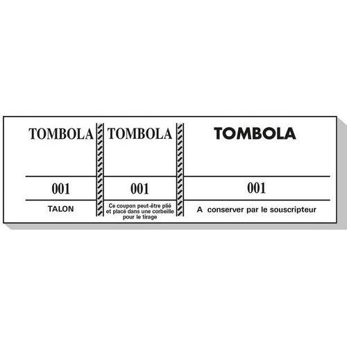 BLOC TOMBOLA 100 FEUILLETS NUMÉROTÉS DE 3 VOLETS 48X15CM - EXACOMPTA
