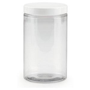 BOCAL PLASTIQUE 400 ML À COUVERCLE BLANC VISSANT