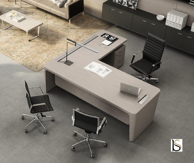 Bureau d'angle X10- Officity - Droite, Oui, Orme gris, 230 x 220 cm_0
