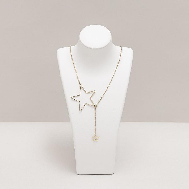 Buste colliers similicuir blanc 14x8,5x27 cm_0