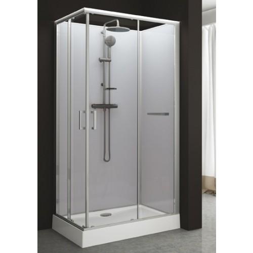 CABINE DE DOUCHE - KARA - 120 X 80 CM - COULISSANTE TRANSPARENTE - EN ANGLE LEDA
