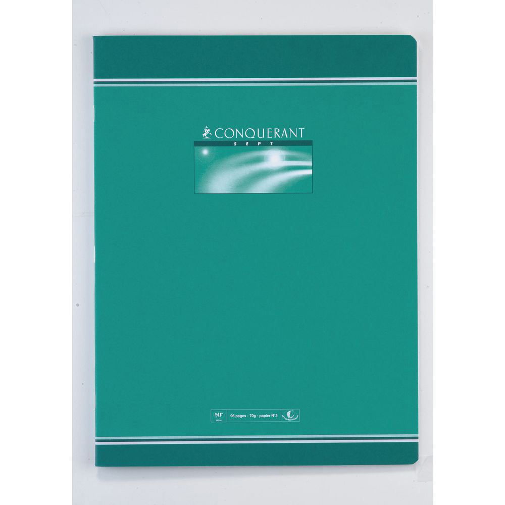 CAHIER CONQUERANT 7 - 21 X 29,7 CM -RELIURE PIQUEE - GRANDS CARREAUX - 96 PAGES - 70 G - LOT DE 10