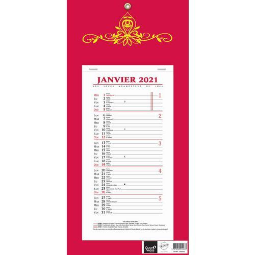 CALENDRIER SKYTOS BLOC MENSUEL 12 MOIS - 16X335CM - QUO VADIS