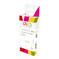 CARTOUCHE D'ENCRE REMANUFACTURÉE OWA - HAUTE CAPACITÉ - JAUNE - POUR EPSON 26XL Y