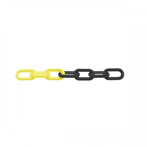 CHAÎNE DE SIGNALISATION PLASTIQUE NOIR ET JAUNE - Ø8MM - LONGUEUR 25M VISO