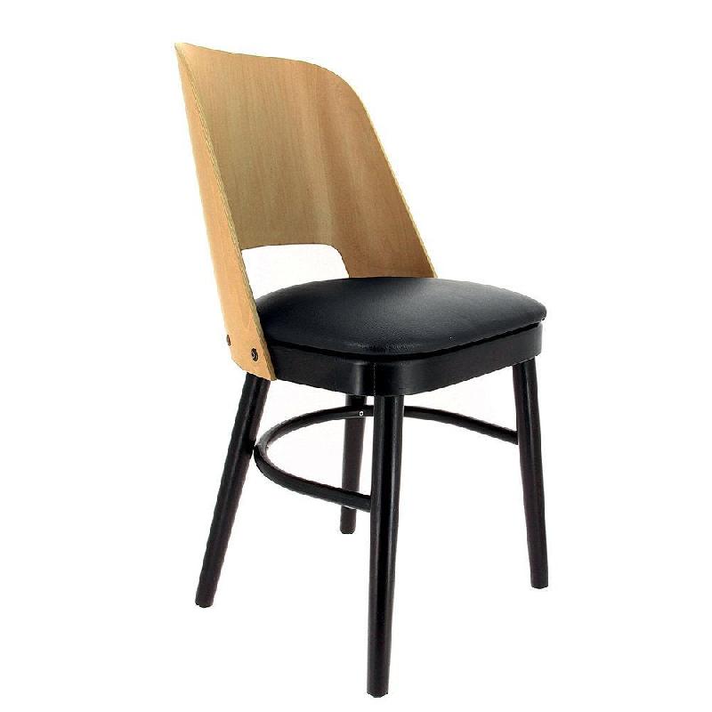 Chaise d'intérieur en bois Colisée bicolore coloris wengé/naturel - par 2_0