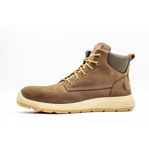 CHAUSSURES DE SÉCURITÉ HAUTES FUZE S3 CI HI - EN CUIR NUBUCK MARRON - TAILLE 45 UNIWORK