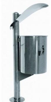 Corbeille urbaine en acier inox brillant - 30L - vidage par pivotement_0