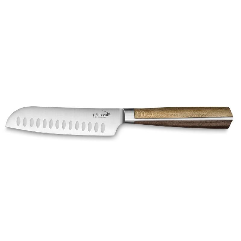 Couteau Japonais mini Santoku High Woods manche bois lame 12,5 cm Déglon - par 1_0