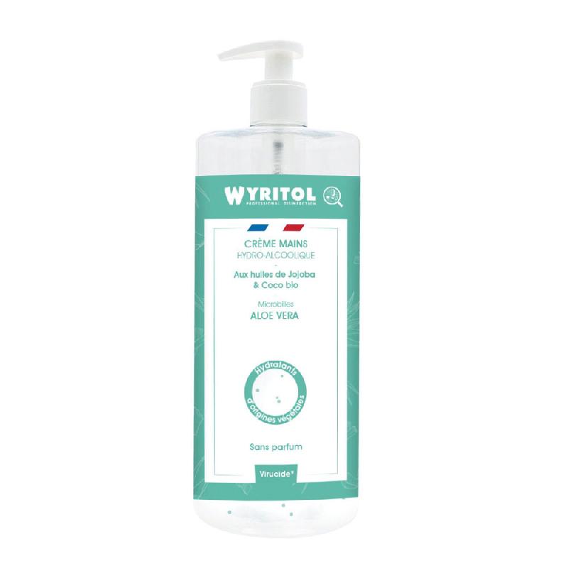 CREME MAINS HYDROALCOOLIQUE WYRITOL - ALOEVERA - FLACON DE 500 ML