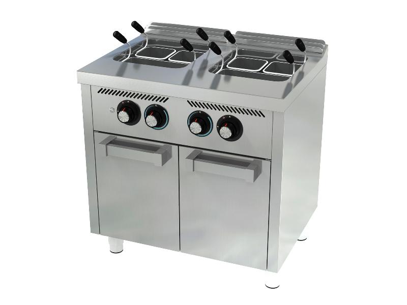 Cuiseur à pâtes professionnel à gaz sur placard 25+25 L - profondeur 600 mm - CPG25L25L600E_0