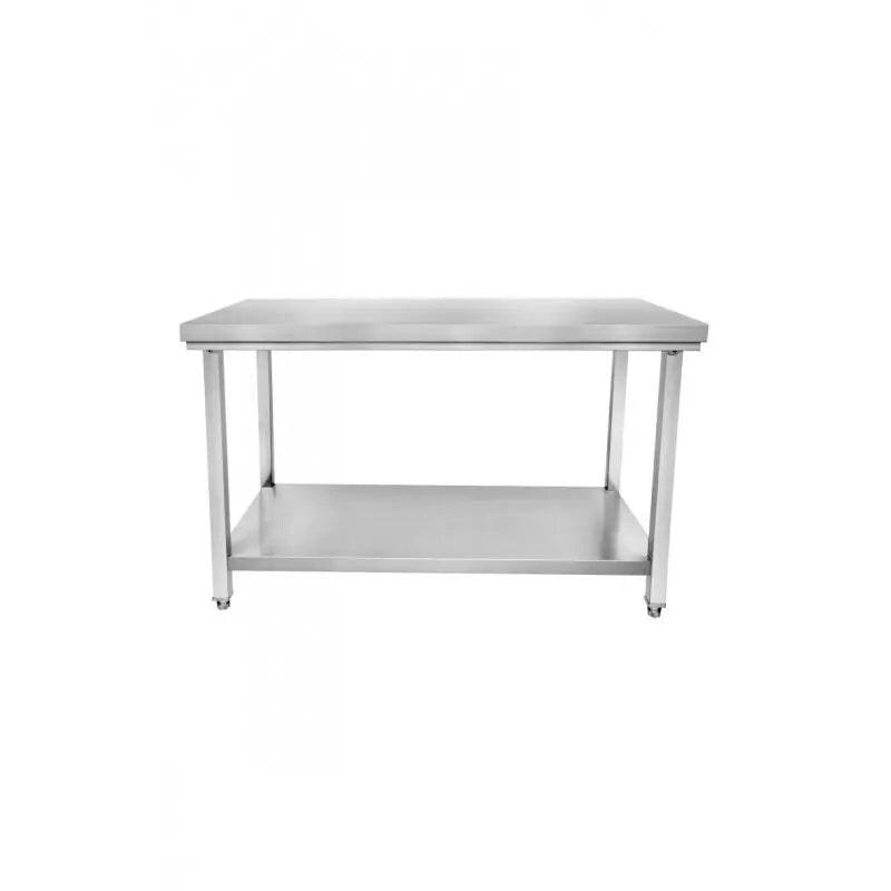 Cuistance Table de travail inox centrale avec sous-tablette 700 × 700 × 850 mm - inox STTF077_0