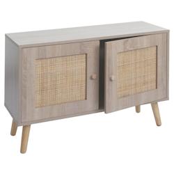 Décoshop26 - Commode buffet avec deux compartiments de rangement en kubu bois aspect chêne 56x80x30 cm 04_0006518 - 3000261801894_0