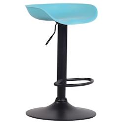 Décoshop26 - Tabouret de bar assise réglable en hauteur et pivotant en plastique bleu pieds tulipe en métal noir mat avec TDB10249 - bleu 300067046_0