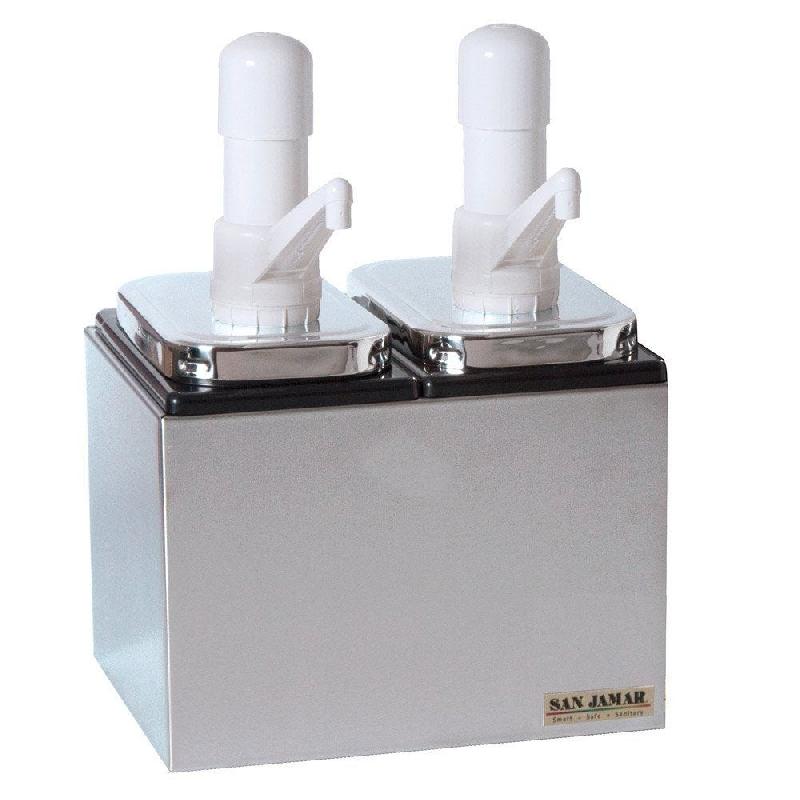 Distributeur de sauce 2 pompes 36L 24,7x19,6x32cm inox_0