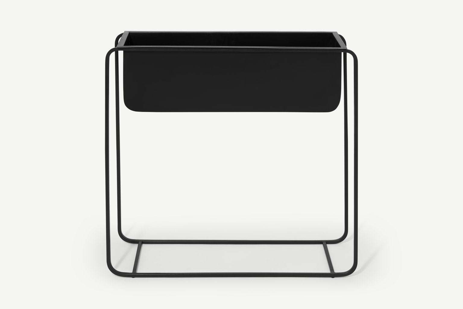 Elef - Jardinière rectangulaire grand porte-plantes en métal noir - L70 x H70.5 x P20 cm - 6.2 kg_0