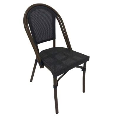 Emh Chaise bistrot professionnelle Montmartre empilable – aluminium effet bambou et textilène – usage chr intérieur/extérieur - aluminium BISCH_0
