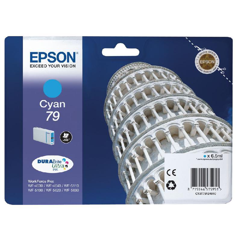 EPSON 79 'TOUR DE PISE' CARTOUCHE D'ENCRE ORIGINALE (C13T79124010) - CYAN