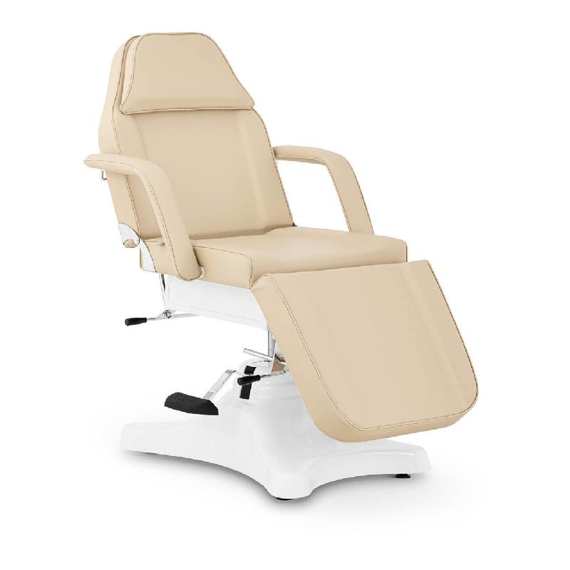 Fauteuil esthétique professionnel - cadre acier inoxydable beige - réglages multiples et capacité 200 kg - réf. 14_0001653_0