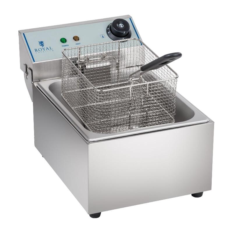 Friteuse professionnelle en acier inox - 1 bac amovible de 10 litres - Zone froide - 3200W - Référence 3614005_0