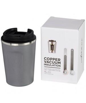 GOBELET AVEC ISOLATION PAR LE VIDE ET COUCHE DE CUIVRE 360ML ÉTANCHE THOR - GRIS - MUGS ISOTHERMES PUBLICITAIRES PERSONNALISÉS