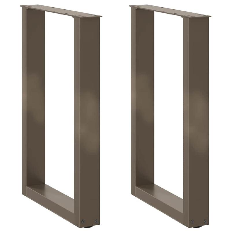 Helloshop26 - Lot de 2 pieds de table à manger en U ajustables 50 x 72-73 cm en acier thermolaqué naturel 02_0057419 - acier 3000240027826_0