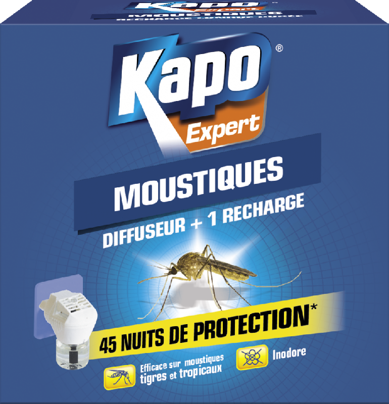 Insecticide diffuseur liquide et 1 recharge moustiques KAPO, 33 ml_0