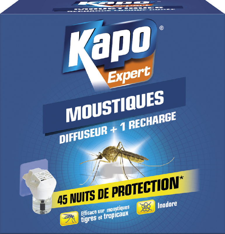 Insecticide diffuseur liquide KAPO - 33 ml avec 1 recharge pour moustiques_0